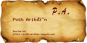 Poth Arikán névjegykártya